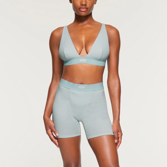 Skims Cotton Rib Boxer - Frost - Picture 2 of 4